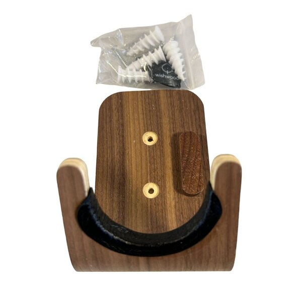 Wishwood Wall Mounted Guitar Hook Twin Pack Walnut - Picture 6 of 14